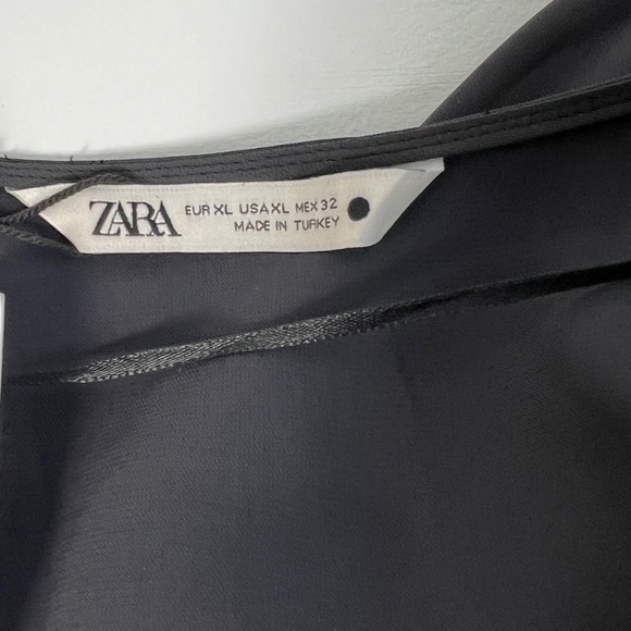 NWT ZARA Flowy Midi Dress Longsleeve XL Anthracite Grey - Picture 11 of 15